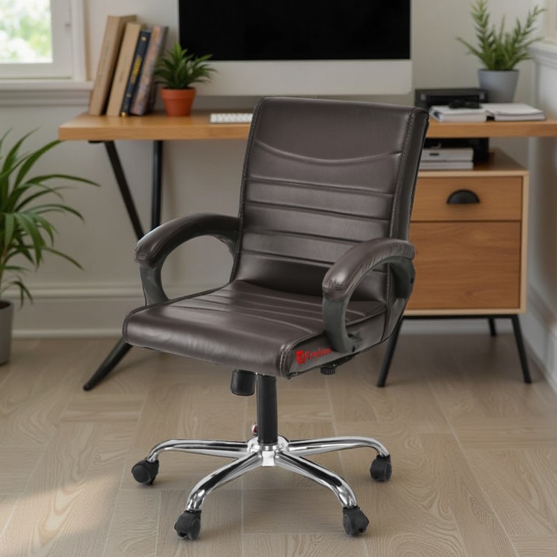 GOYALSON® Comfortable Revolving Chair for Director Principal Manager Office with arm Rest with Wheels and Cushioned seat Back