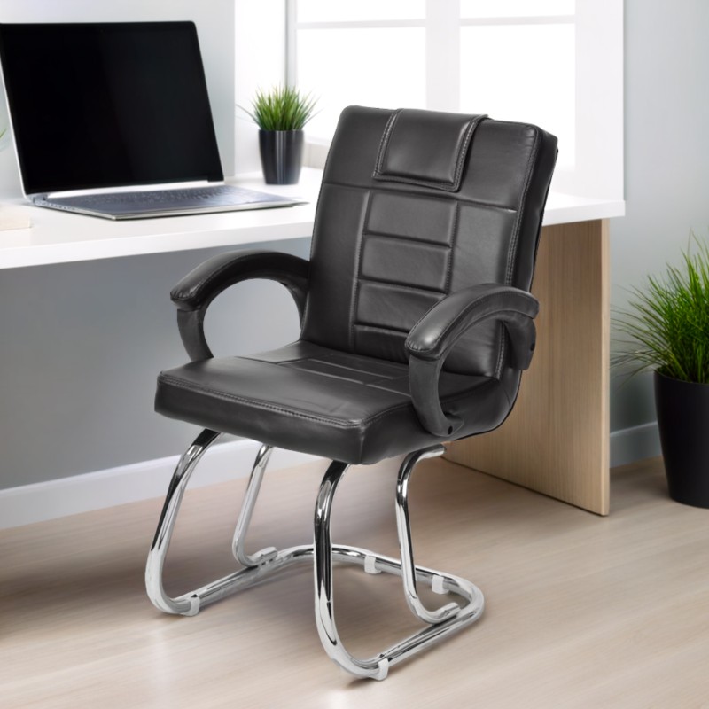 GOYALSON® Executive Visitor Chair offers a perfect blend of comfort and durability, featuring soft cushioned seating, supportive armrests, and a sturdy metal frame—ideal for offices, homes, reception areas, and study spaces.