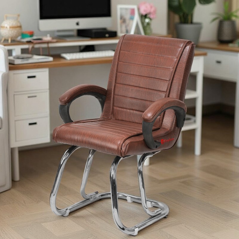 GOYALSON® Executive Visitor Chair combines comfort and strength with its plush cushioning, sturdy metal frame, and supportive armrests—perfect for offices, homes, reception areas, and study spaces.