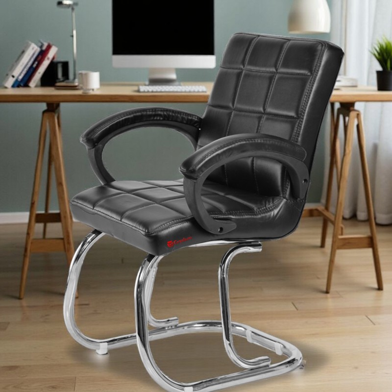 GOYALSON® Executive Visitor Chair blends comfort and durability with soft cushioning, a strong metal frame, and supportive armrests—ideal for offices, homes, and reception areas.