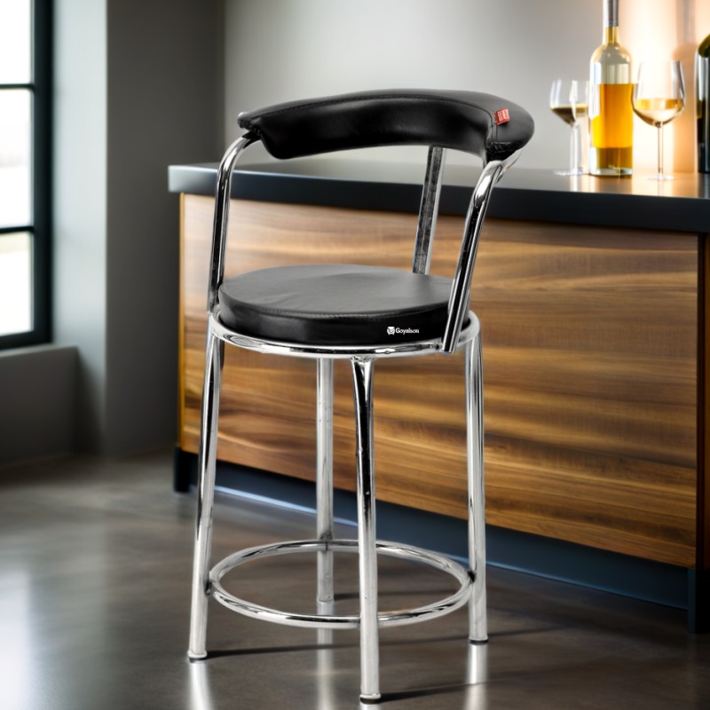 GOYALSON Durable Chair Stool Office Visitor Study Labs Hostel School Library Chair Without arm Rest with Chrome Frame