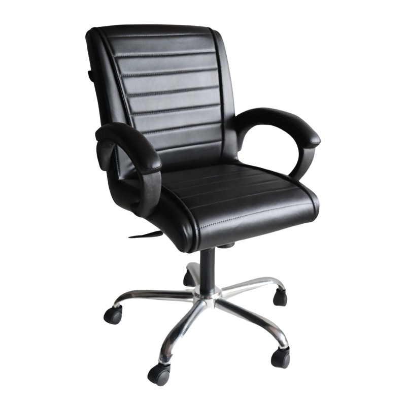 GOYALSON® Ergonomic Office Revolving Chair with Cushioned Seat & Back, Adjustable Height, 360° Swivel, Armrest Support & Smooth Wheels – Ideal for Home, Office, Manager & Study Use