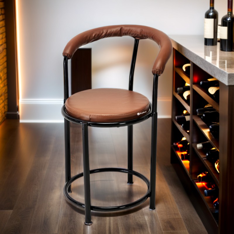 GOYALSON® Exclusive Iron Frame Bar Stool Chair for Cafe, Kitchen, Salon & Reception – Comfortable Seating, Durable Metal Build, Multipurpose Stool for Indoor & Outdoor (Lawn Use)