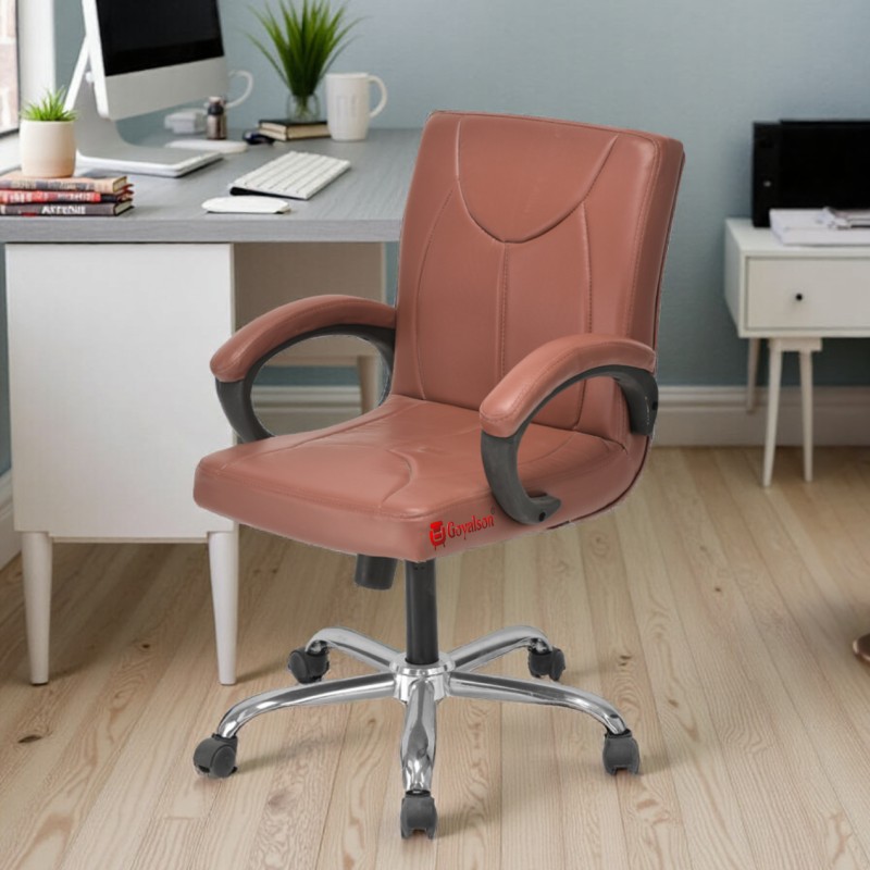 GOYALSON® ergonomic swivel chair for directors, principals, and managers, with sturdy armrests and smooth-rolling wheels for effortless mobility.
