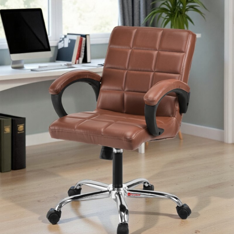 GOYALSON® ergonomic swivel chair is built for directors, principals, and managers, with sturdy armrests and smooth-rolling wheels for easy mobility.