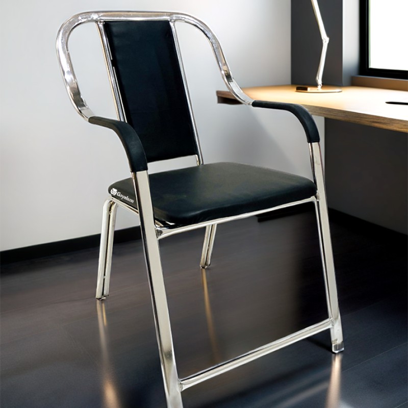 Goyalson Comfortable Office Study Chair for Students Adults Visitor Chair Without Wheel & with Arms Rest