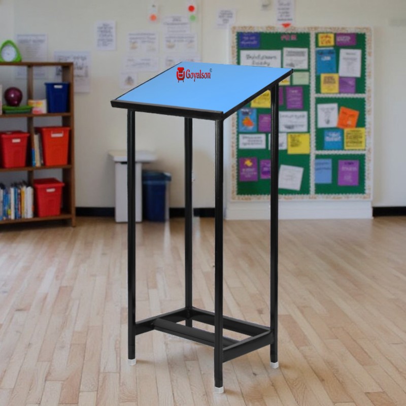 Goyalson Professors/Teachers/podium/portable/durable/strong lecture stand made up of cast iron frame with powder coated paint and wooden top