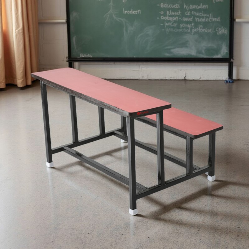 GOYALSON® Dual Desk Kids Student Bench for LKG to 2nd Class – Double Seater Study Desk with Wooden Top, Strong Metal Frame, Durable School Furniture