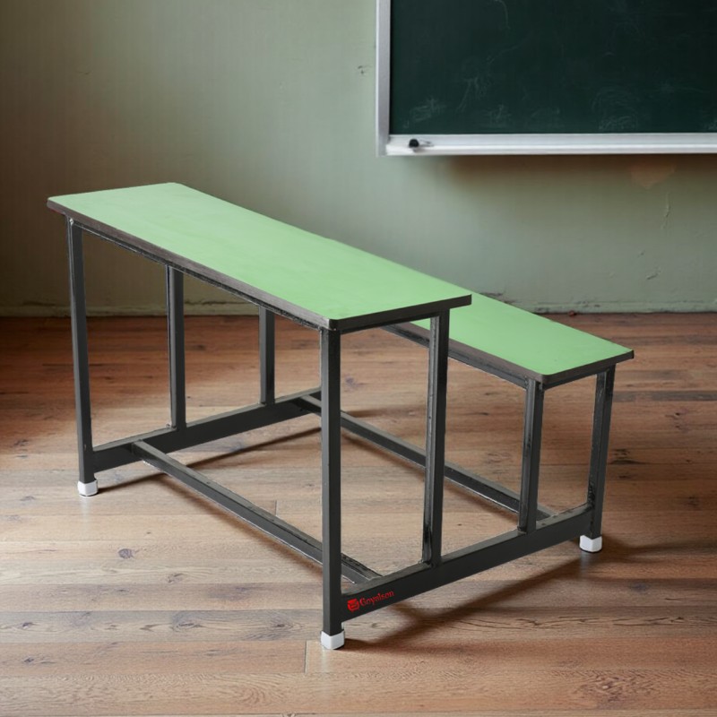 GOYALSON® Student Dual Desk Bench for Class 3–7 – Double Seater Study Table with Ply Board Top & Strong Metal Frame, Ideal for School, Tuition & Home