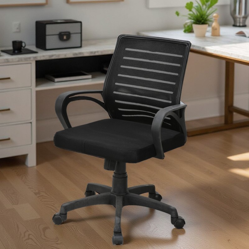 GOYALSON® Ergonomic Mesh Office Chair – Revolving Computer Chair with Breathable Back, Height Adjustable, Cushioned Seat for Home, Study & Reception